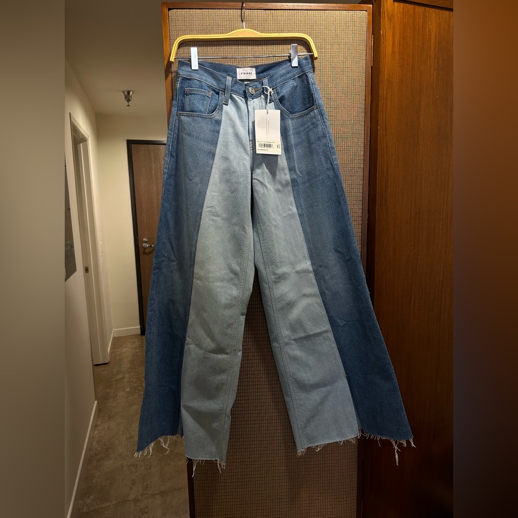 Nwt Frame Split Denim Wide Leg